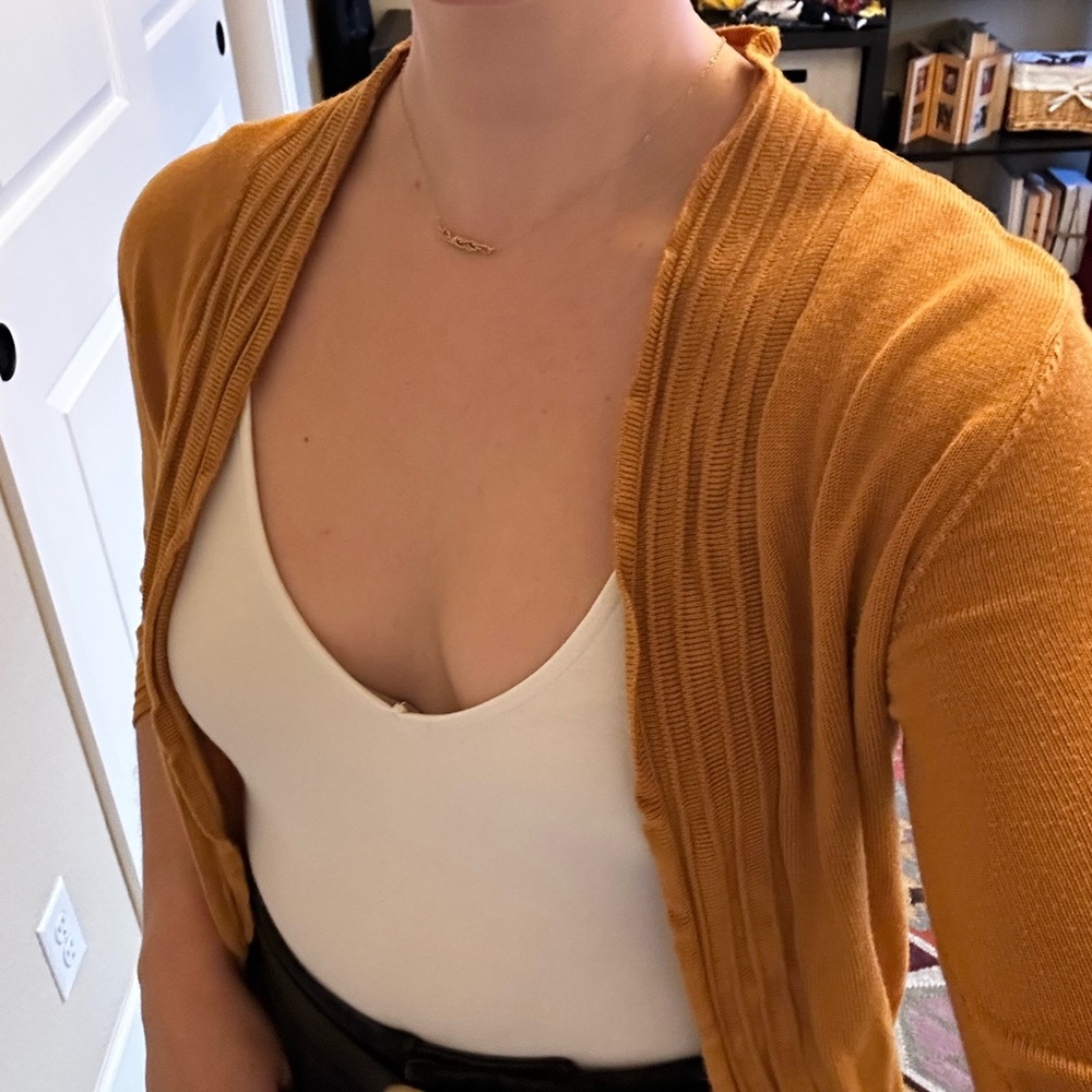 Mustard Yellow Cardigan. Perfect for layering
